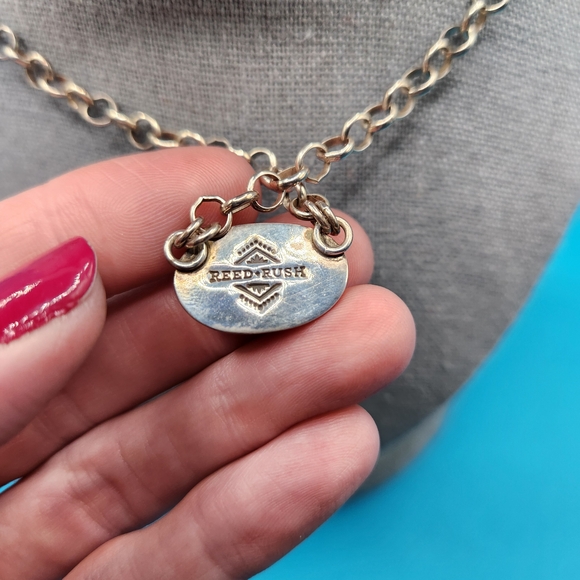 Turquoise Oval Pendant Necklace with Handmade 16 In Chain - Picture 3 of 7